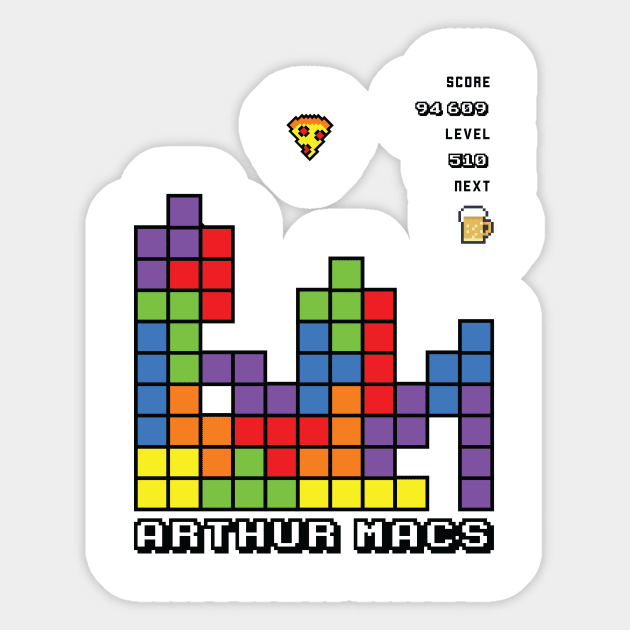 Arthur Mac's Tetris White Sticker by ArthurMacs